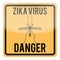 Zika virus warning square sign