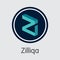 ZIL - Zilliqa. The Crypto Coins or Cryptocurrency Logo.