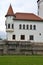 Zilina, Slovakia - May 12, 2019: Budatin castle under reconstruction, erect scaffolding next to castle fortification