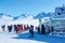 Zillertal Arena ski resort clouds people skiing Mayrhofen Austria