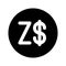 Zimbabwe Dollar Solid Style Icon