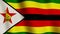 Zimbabwe flag background waving full screen banner - seamless video animation loop