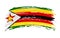Zimbabwe flag in grunge brush stroke, vector
