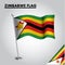 ZIMBABWE flag National flag of ZIMBABWE on a pole