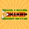 Zimbabwe flag text with sunburst illustration
