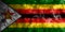 Zimbabwe grunge flag on old dirty wall