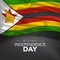 Zimbabwe happy independence day greeting card, banner, vector illustration