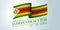 Zimbabwe happy independence day vector banner, greeting cardy