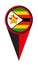 Zimbabwe Map Pointer Location Flag