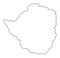 Zimbabwe outline map