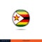 Zimbabwe round flag vector design.