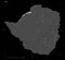 Zimbabwe shape on black. Bilevel