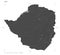 Zimbabwe shape on white. Bilevel