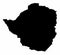 Zimbabwe silhouette map