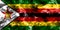 Zimbabwe smoke flag on a black background