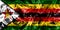 Zimbabwe smoke flag on a black background