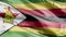 Zimbabwe textile flag waving on the wind loop