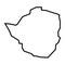 Zimbabwe vector country map thick outline icon