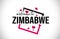 Zimbabwe Welcome To Word Text with Handwritten Font and Red Hearts Square