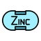 Zinc capsule icon vector flat