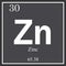 Zinc chemical element, dark square symbol