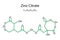 Zinc citrate icon. chemical formula. Vector illustration. stock image.