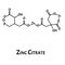 Zinc citrate is a molecular chemical formula. Zinc infographics. Vector illustration on isolated background.