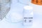 zinc oxide in bottle , chemical in the laboratory and industry