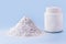 Zinc oxide, white powder used as a fungus growth inhibitor in paints and as an antiseptic ointment in medicine