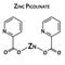 Zinc picolinate molecular chemical formula. Zinc infographics. Vector illustration on isolated background.