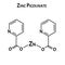 Zinc picolinate molecular chemical formula. Zinc infographics. Vector illustration on isolated background.