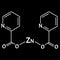 Zinc picolinate molecular chemical formula. Zinc infographics. Vector illustration on isolated background.