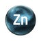 Zinc symbol. Mineral essential for human health. 3D rendering. Mineral icon