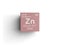 Zinc. Transition metals. Chemical Element of Mendeleev\\\'s Periodic Table. 3D illustration