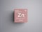 Zinc. Transition metals. Chemical Element of Mendeleev\\\'s Periodic Table. 3D illustration