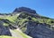 Zindlenspitz Mountain above the valley Wagital or Waegital and alpine Lake Wagitalersee Waegitalersee, Innerthal