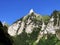 Zindlenspitz Mountain above the valley Wagital or Waegital and alpine Lake Wagitalersee Waegitalersee, Innerthal