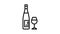 zinfandel red wine line icon animation