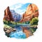 Zion National Park Fjord Watercolor Sticker