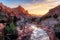 Zion national park late autumn landscape sunset view, USA