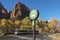 Zion National Park Shutttle Stop Pedestrian Road Crossing