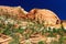 Zion National Park, Utah, Layerd Sandstone Cliffs along Mount Carmel Highway, Southwest Desert, USA