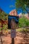 ZION, UTAH, USA - JUNE 12, 2018: Angels Landing Sign at Scout Lookout. The strenuous trail is a popular hiking climbing