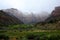 Zions Canyon with Rain Clouds Storms