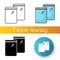 Zip bag icons set. Linear, black and RGB color styles. Empty plastic transparent package. Food ziplock packet, pvc