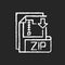 ZIP file chalk white icon on black background