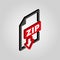 He ZIP file icon.3D isometric. Archive, compressed symbol. Flat