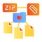 ZIP folder flat icon. Archive folder color icons in trendy flat style. Computer folder gradient style design, designed