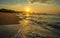 Zipolite beach at sunrise, Pacific coast of Mexico