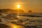 Zipolite beach at sunrise, Pacific coast of Mexico